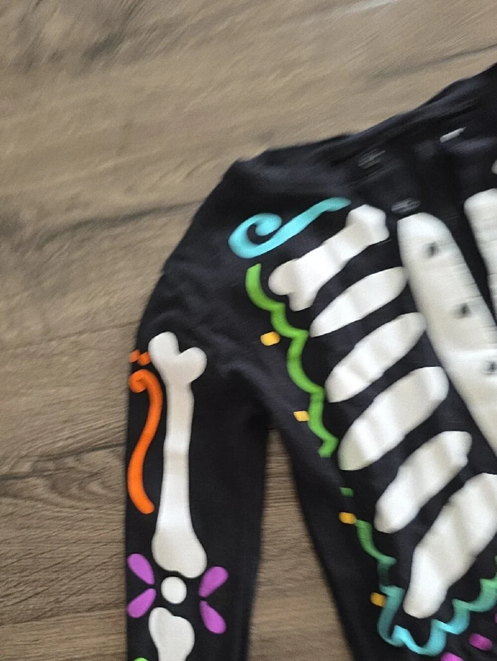 Old Navy Black Kids Skeleton Onesie with Multicolor Accents
